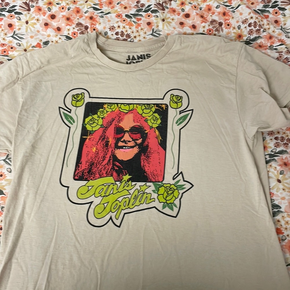 Oversized retro 90s oversized Janis Joplin rock and roll music band tee T-shirt
